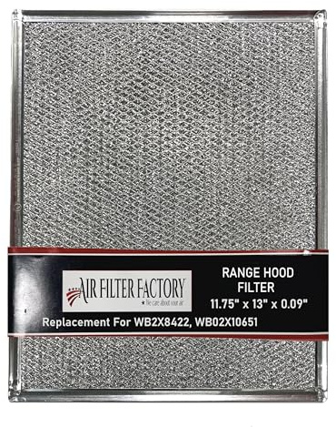 Air Filter Factory Grease Filter WB2X8422, WB02X10651, WB02X8422 Replacement For GE 11.75 x 13 x 0.09 Inches Range Hood Filter Aluminum Grease Mesh Screen 12-Layer Filter