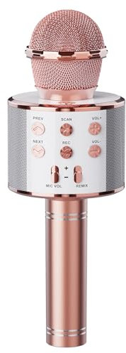 DigitConvert Microphone sans Fil Karaoké,Microphone Bluetooth pour Enfants,Machine karaoké chantante, Cadeau d'anniversaire et de Vacances pour Les Amis garçons et Filles