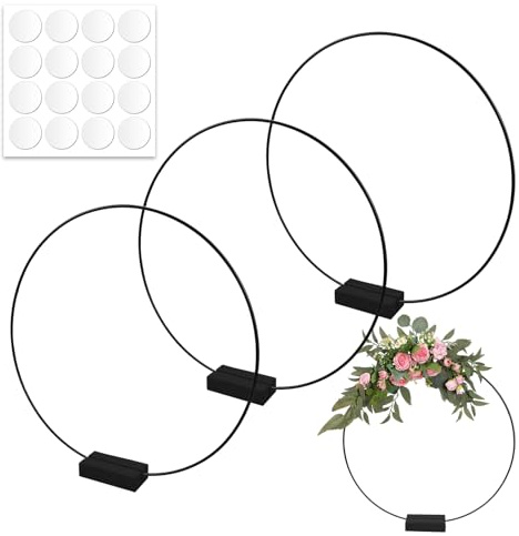 4 Stück Metallring 30cm, Metallringe zum Basteln Schwarz, Hochzeits Tischschmuck und Kranz Hochzeit Dekorationen und DIY Weihnachten Handwerk,Metallring Schwarz 30 cm