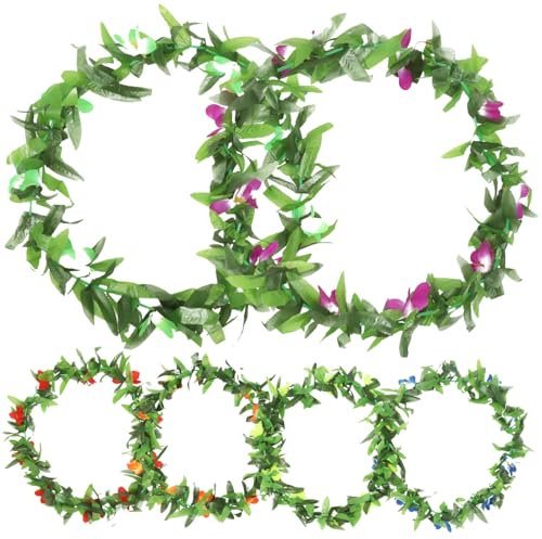 ABOOFAN Hawaii-Dekorationen Für Partys 6-teiliges Hawaii-girlanden-Set Polyesterfaser Strand-Luau-Party-Dekorationen Und Lichtbeständig