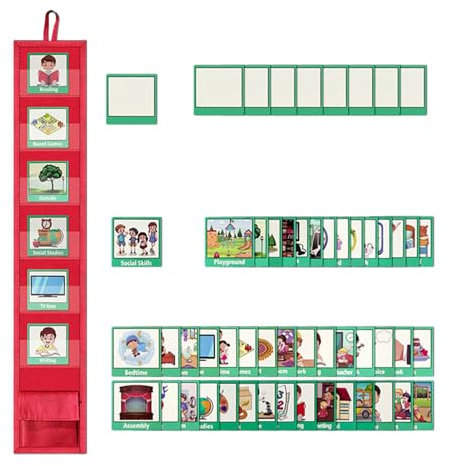 Visueller Stundenplan, hochwertiger visueller Zeitplan, Routinediagramm für Kinder, Tagesroutinediagramm für Kinder, wöchentliche Verhaltensdiagramme mit 45 Aktivitäten und 9 Blanko-Karten für Reisen,