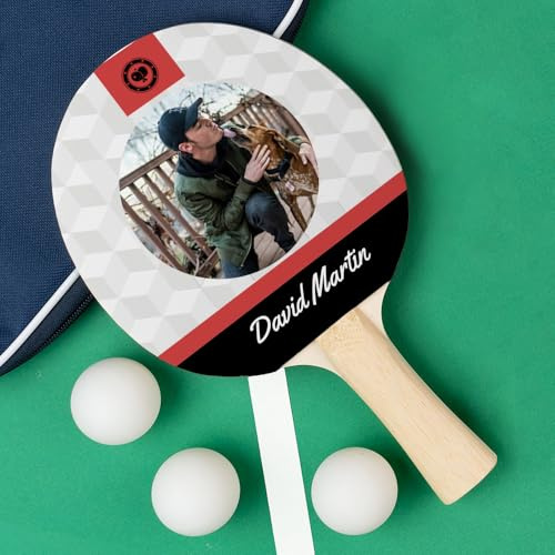 Wanapix | Personalisierte Tischtennisschläger | Tischtennisschläger mit Fotos und Namen | Personalisierung auf 1 Seite durch Direktdruck auf das Gummi | Originelles Geschenk für Tischtennisliebhaber