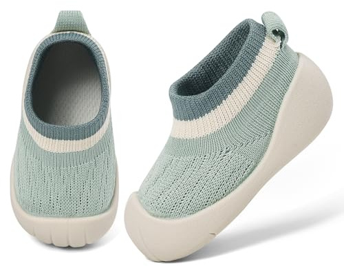 MK MATT KEELY Baby gångträningsskor pojkar flickor krypskor barn utomhus mesh babyskor med halkfri gummisula, Grön, 12-18 månader