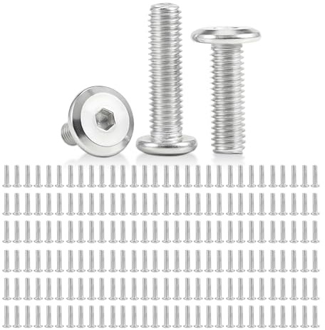 100 Stück M6 Schrauben Set, Flachkopfschrauben M6 x 50 mm Linsenkopfschrauben Innensechskant Schrauben Möbelschrauben Teilgewinde Stahl Verzinkt Maschinenschrauben für DIY Möbelbau