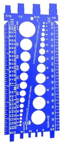 Nimooro Écrou Boulon Jauge de Filetage Vérificateur Taille de Boulon et Jauge de Filetage Identifiant de Boulon et D'Écrou Boulon en Plastique Écrou Mesure de Filetage Jauge 1 Pièces