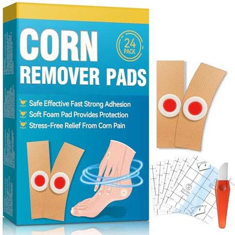 Damaile EU Verruca Treatment, Wart Remover, 24 Packs Corn Remover for Feet Hands Toes, Gentle and Safe Corn Plasters to Keep Your Skin Healthy, Verruca Remover Relief Corn Pain, Foot Care