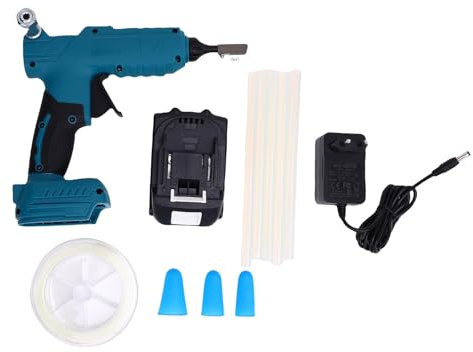 Garosa Pistola de Pegamento Caliente Inalámbrico Potencia Inalámbrica Pistola de Pegamento de Pegamento Fibra de Fibra óptica Kit de Pistola de Pistola Rápida Calefacción Rápida Batería (Enchufe de