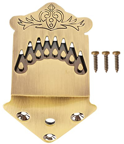 Aramox 8 String Mandolin Tailpiece Feather Pattern Metal Replacement Mandolin Accessories Parts & Hardwarewith Lightweight