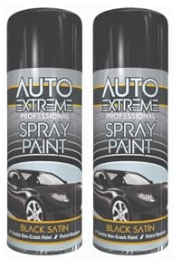 MSQUARE Professional Spray Paint, Satin Finish, Fast-Drying Formula, Durable & Fade-Resistant, Ideal for DIY & Industrial Applications, Metal, Wood, Plastic & Multi-Surface, Black, 400ml (Pack of 2)