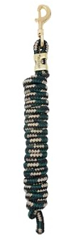 Weaver Führstrick aus Leder mit massivem Messing, 225 Karabiner, 35-2100-K4, Schwarz/Hunter Green/Tan, 10 Foot