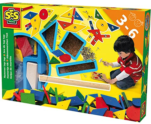 SES Creative 00941 Hammer Tic Original, Classic Construction Toy for Kids