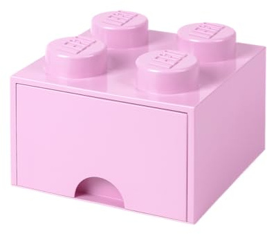 LEGO 4005 Brick 4 Knöpfe, 1 Schublade, stapelbar Aufbewahrungsbox, 4,7 l, Pink, Plastik, Legion/Light Purple, 25 x 25 x 18 cm