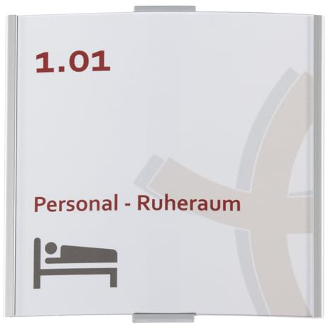 Türschild Frankfurt silber | 148x155mm | Quadratisch | Aluminium | zur Schraub- und Klebemontage | 1 Stück | Büroschild, Raumkennzeichnung Büro