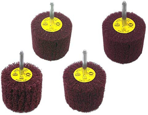 Klingspor NFS 600 Fächerschleifer/Lamellenschleifer | 60 x 50 mm (Schaftdurchmesser: 6 mm) | 4-teiliges Premium-Set | gemischte Körnungen