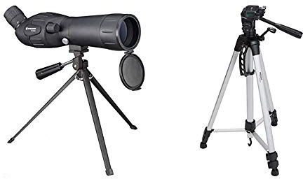 Bresser Junior Spotty 20-60x60 Longue-Vue & Amazon Basics Trépied ultraléger 152 cm avec Sac Inclus