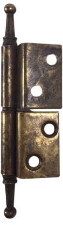 Scharnier gekröpft mit Zierkopf links Messing Antik klein 33 x 85 - Stilmelange Qualität aus Europa seit 1998