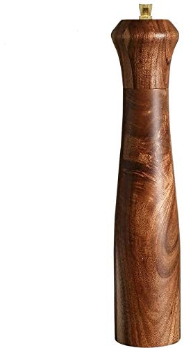 Wooden Pepper Grinder Pepper Mill with Adjustable Coarseness Pepper Grinder Refillable Salt Pepper Grinder Shaker Tableware Gifts Acacia Wood Salt Mill 10 Inch