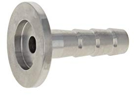 MroMax 304 Stainless Steel KF16 Flange to 10mm Rubber Hose Barb Adapter for Vacuum Silver Tone 1pcs