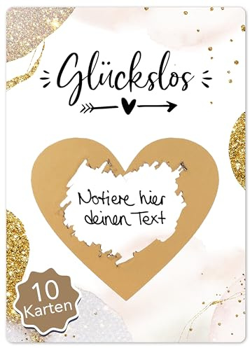 Joli Coon Luxus 10 Rubbellose selber machen, Gutschein, Personalisierte | 350g Designerpapier, fühlbare UV-Lack-Veredelung, für Gutscheine und gemeinsame Erlebnisse, Premium-Papeterie