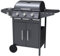 BIllyOh Matrix Stainless Steel 3 Burner Gas BBQ Grill + 1 Side Stove, Table, BBQ Rack Grill, Thermometer & Storage - Outdoor Gas Burner with Barbecue Grill Outdoor Kitchen for Patio and Garden