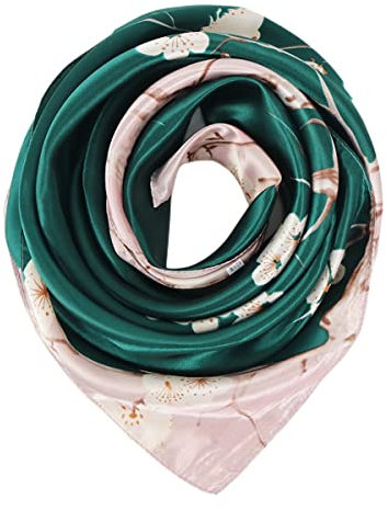 FAIRYGATE Seidenschal Damen Elegante 90x90cm Seidentuch Haare Halstuch Seide Elegant Satintuch Tuch Kopftücher Taschentuch Ansatz Scarf Bandana 91008