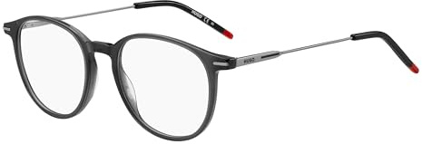 HUGO Oval Azetat Brillen in Grau für Herren, Brille mit Sehstärke, optional mit Sonnenbrillen tönung oder Blaulichtfilter (Modell 106611)