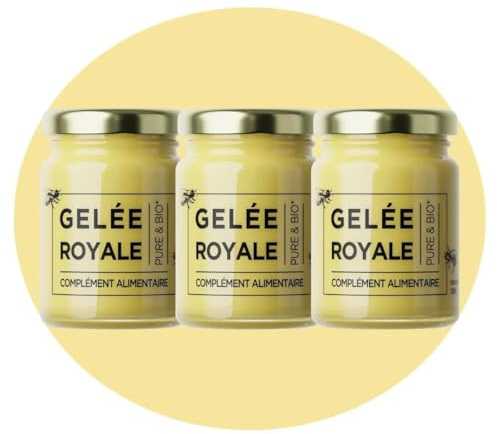 NATURA FORCE - 100g de Gelée Royale Bio - Gelée Royale 100% Pure - Complément Alimentaire Naturel & Bio - Énergie, Immunité et Vitalité - Riche en Vitamine B - Le pot - Lot de 3
