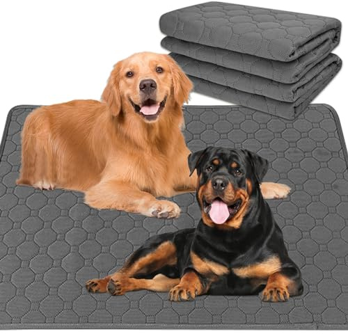 2 Pack 100 x 70 cm dicke wiederverwendbare Hundetrainingspads, waschbare Urinierpads für Hunde, super Saugfähigkeit Haustier Inkontinenzunterlagen, Welpenunterlagen, rutschfeste Welpenkissen,