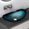 Mai & Mai Lavabo sobre Encimera Lavabo Baño | Ovalado | Vidrio | Azul | 53,5x35,5x16 cm | sin Orificio para Grifo sin Rebosadero | Minerva08