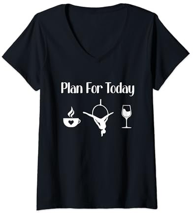 Aerial Yoga, Aerial Hoop, Coffee Hoop, Weintraining, Fitness T-Shirt mit V-Ausschnitt