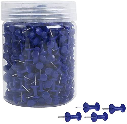 XYWHPGV 500 Stück 3/8 Zoll Karte Push Pins Reißnägel Head Reißzwecken Korktafeln Karten Bildaufhängung für Home Office Blau(230bd 6df96 19bd6 62b67 167b1 521da