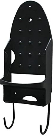 Duiaynke Bügelbrett-Aufhänger mit Haken, Wandhalterung, PBT-Kunststoff, Organizer, Badezimmer-Regal, Bügelbrett-Halter, Bügelhalter für Badezimmer, Waschküche, Schwarz
