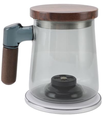 Jarra de Agua de Hidrógeno, 400 Ml, Tecnología de Electrólisis SPE, Generador de Agua Rica en Hidrógeno, de Madera de Nogal, Carga Inalámbrica, Generador de Agua Rica en