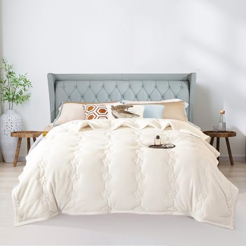 ShowyLive Kuscheldecke Flauschig Decke Sofadecke Fleecedecke Flanell Couchdecke Für Bett Sofa Schlafzimmer Büro- Dicke & Warm Wohndecke für Couch Sofaüberwurf (Beige, 200x230CM)