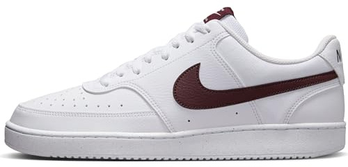 NIKE Court Vision Lo Nn Laced Shoes for Mens White/Burgundy Crush 43