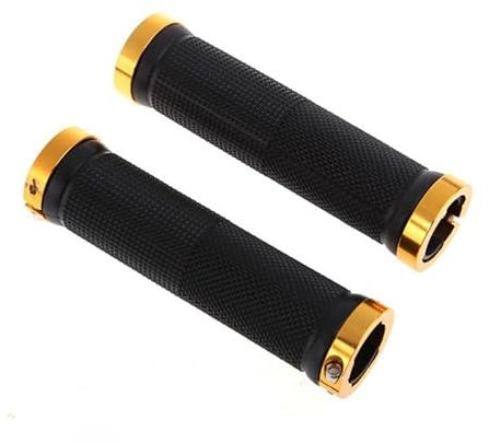 BLacOh Fahrradgriffe Lock on Fahrradgriffe, Gummi, weiche Mountainbike-Griffe, staubdicht, wasserdicht, Fahrradgriff, rutschfeste MTB-Manschetten, Fahrradzubehör MTB Griffe(Gold)