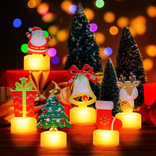 TZQFROCE LED Kerzen - 5 Stück Flammenlose Teelichter für Weihnachten - Heimdekoration & Party Deko