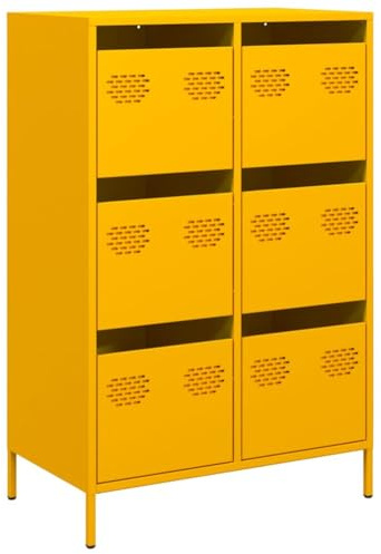 vidaXL Highboard Senfgelb 68x39x101,5 cm Stahl