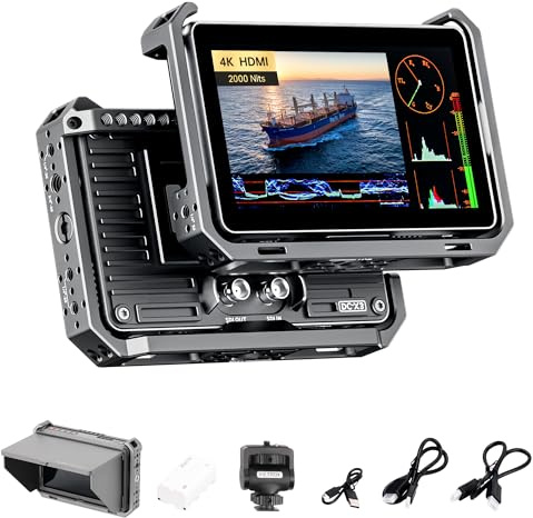 VILTROX DC-X3 Kamera Field Monitor Kit mit Rig Cage 2000Nits Touchscreen Kamera Monitor mit SDI/4K HDMI EIN-/Ausgang, 6 Full HD 1920x1080 IPS, 3D LUTs Peaking Focus Assist, Sonnenschutzhaube, Akku