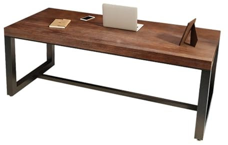 WLCNYL Computertisch, Bürotisch, Arbeitstisch, Computertisch aus Massivholz, Eisenbeine, Bürotisch, Zuhause, Schlafzimmer, Schreibtisch, Besprechungstisch, Schreibtischdicke 5 cm, Büro-Arbeitstisch