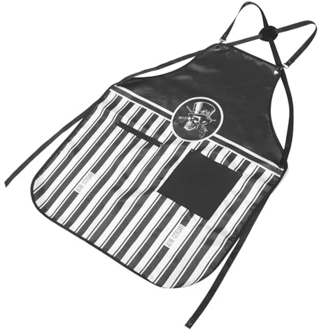 Healeved Barberschürze Herren Polyester Friseurschürze Mit Tasche Unisex Arbeitskleidung Leicht Waschbar Für Salon Garten Küche