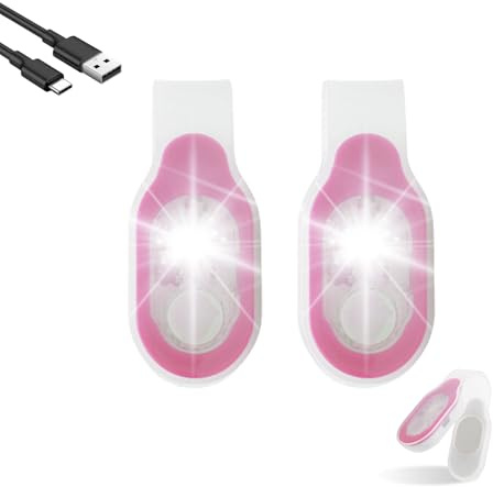 Yuragim Lot de 2 Lumières de Course à Clip, Lampe de Nuit pour Infirmières Portable d'éclairage Lampe à Clip LED USB Rechargeable Magnétique pour Nuit Infirmière de Nuit Chemise Course Jogging Camping