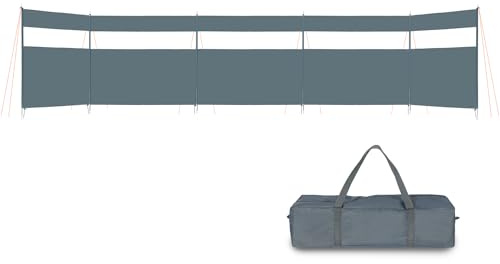 REDCAMP Pare-Vent pour Camping, écran d’intimité extérieur Robuste Bouclier d’intimité de Caravane avec fenêtre supérieure pour Barbecue de Jardin Pique-feu de Camp Plage, Gris/Noir