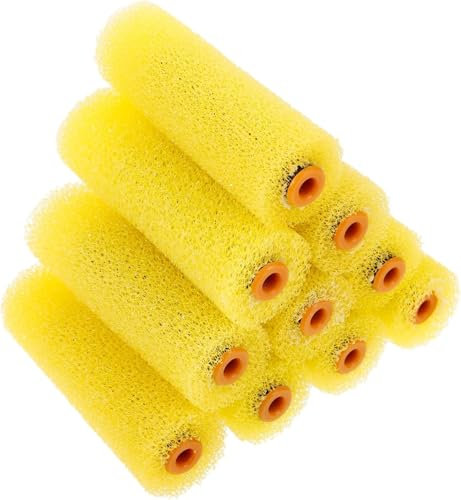 Set Rulli Pittura 12 Pezzi – Mini Rulli 10 cm in Schiuma ad Alta Densità | Per Muri, Pareti, Finiture Precise e Progetti Fai da Te | Compatibili con Manici Standard 10 cm 9369289