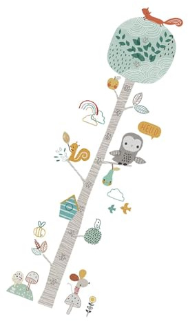 ibasenice 1satz Baum Tier Höhenmessung Wandtattoo Für Kinderzimmer Dekorativer Wandaufkleber Für Babyzimmer Kreative Wandgestaltung Für Kindergarten Und Spielzimmer