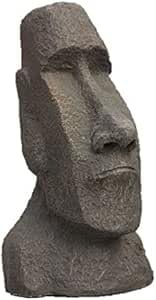 Moai, Osterinsel Steinfigur für Garten, Osterinsel-Statue, Frostfest, Witterungsbeständig, Steinguss, JA-017
