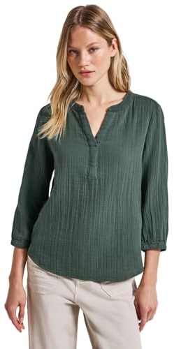 STREET ONE Damen A345607 Musselin Tunika, Mid Green, 40
