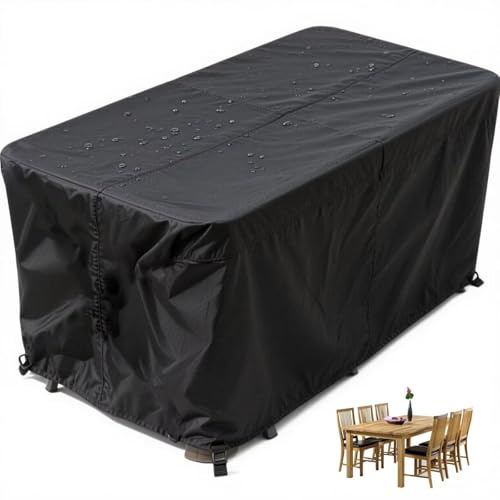 PVPQPR Garden Furniture Cover Waterproof 240x190x90cm Outdoor Furniture Covers Waterproof Square/Rectangular Patio Furniture Table Set Cover Heavy-Duty Outdoor Covering - Black
