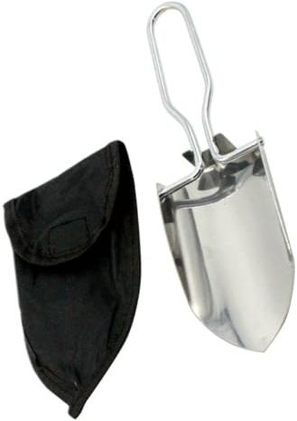 Milisten Pala De Jardín Plegable De Acero Inoxidable Práctica Herramienta para Quitar Barro Al Aire con Bolsa De Almacenamiento para Jardín y Exteriores