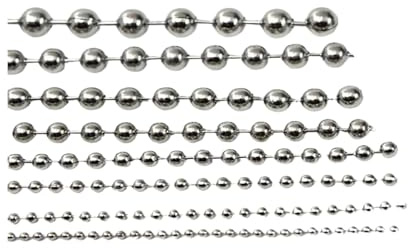 AMENGJ Catena a Palline Connettori for Perline a Catena a Sfere in Acciaio Inossidabile all'Ingrosso for collane Fai da Te, ciondoli, Portachiavi, Gioielli(2.4mm 5meters)